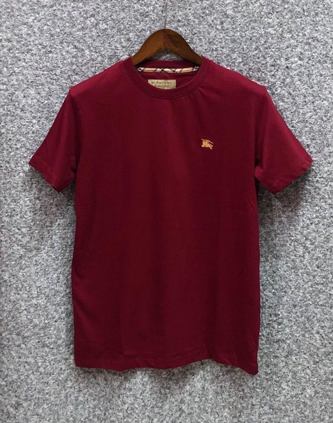 Burberry Solid Tshirt Maroon