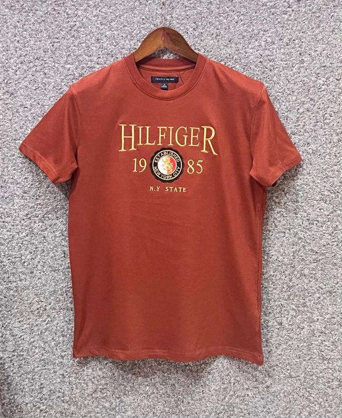 Tommy 1985 Embroidered Tshirt Rust