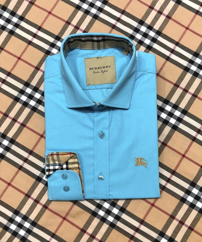 Burberry Premium Solid Shirt 33 cane collar paste