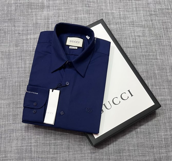 Gucci Solid Shirt Navy - Image 5