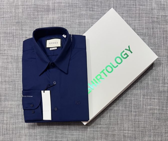 Gucci Solid Shirt Navy - Image 3