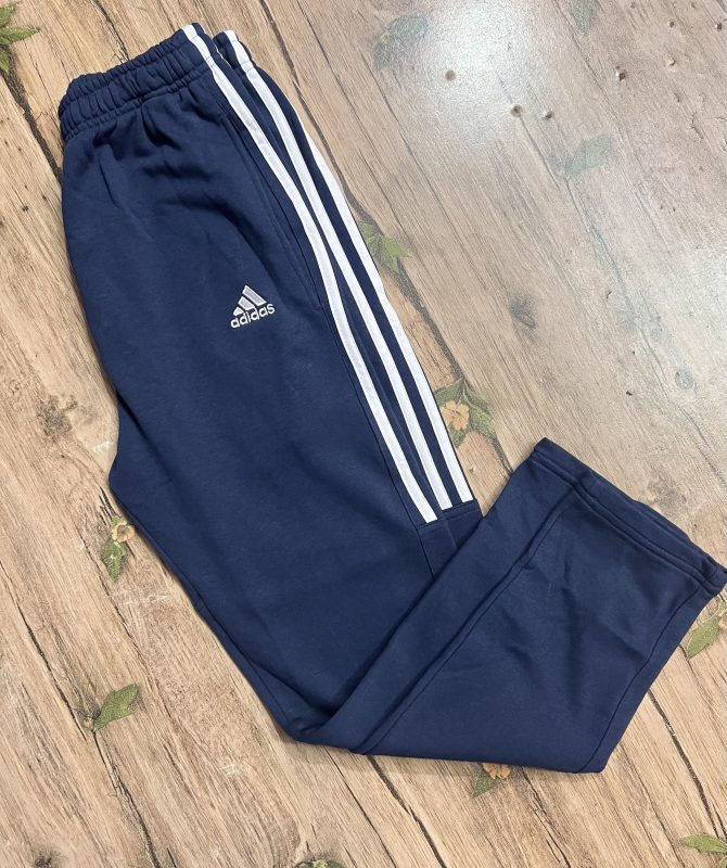 Adidas Three Stripe Cotton Terry Fabrics Trouser Navy - Image 5