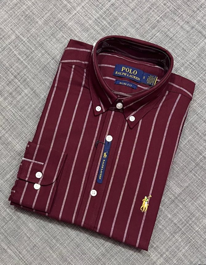 Premium Ralph Lauren Stripe Shirt 175 with box - Image 7