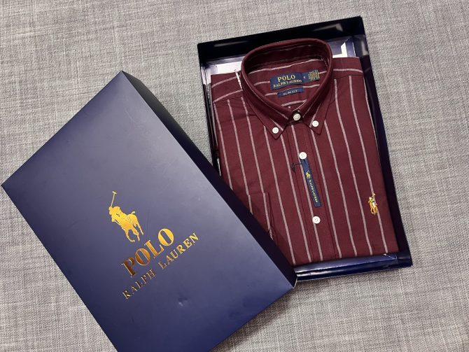 Premium Ralph Lauren Stripe Shirt 175 with box - Image 4