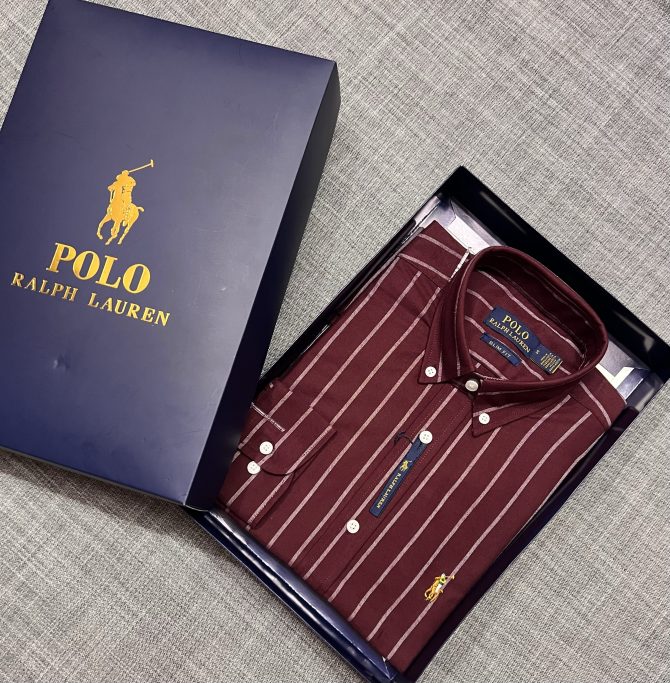 Premium Ralph Lauren Stripe Shirt 175 with box - Image 6