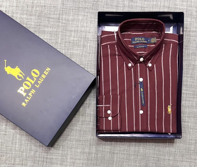 Premium Ralph Lauren Stripe Shirt 175 with box - Image 3