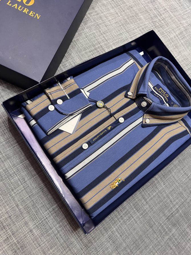 Premium Ralph Lauren Stripe Shirt 189 with box - Image 3