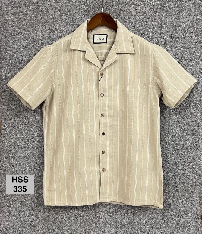 Gucci Cuban Bamboo Fabrics Stripe Shirt 335