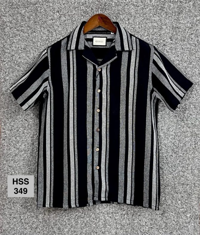 Gucci Cuban Bamboo Fabrics Stripe Shirt 349