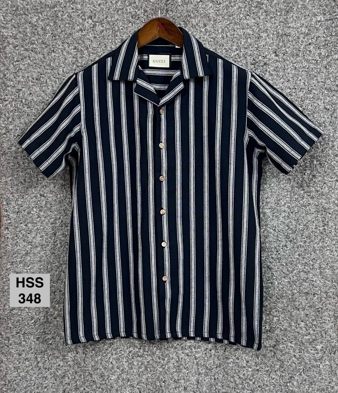 Gucci Cuban Bamboo Fabrics Stripe Shirt 348