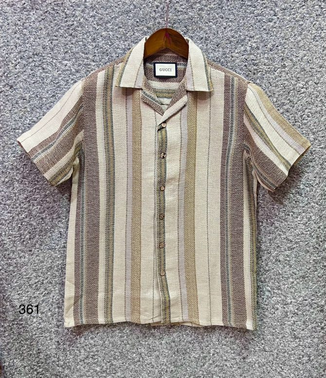 Gucci Cuban Bamboo Fabrics Stripe Shirt 361