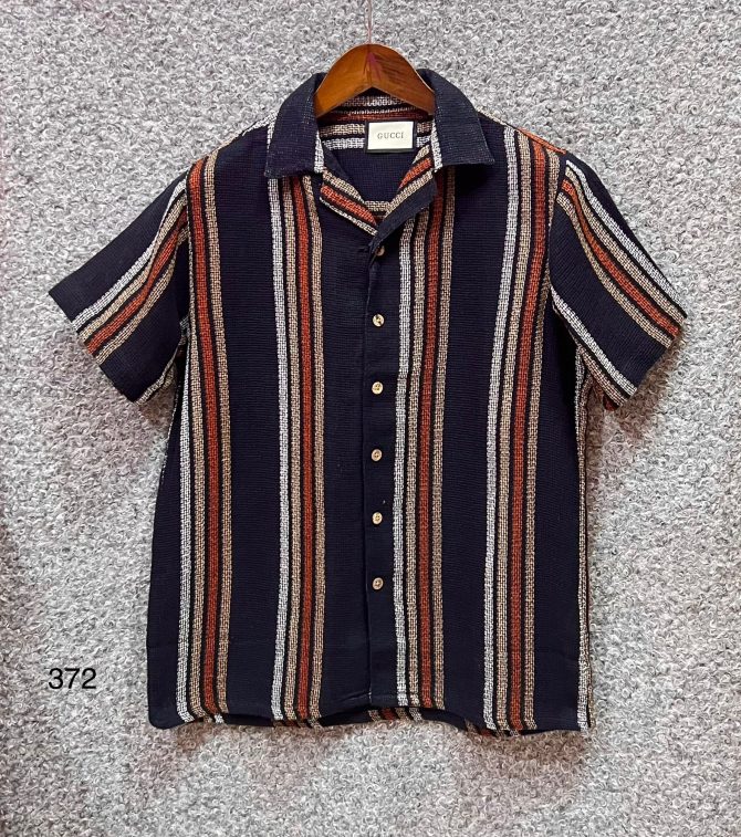 Gucci Cuban Bamboo Fabrics Stripe Shirt 372