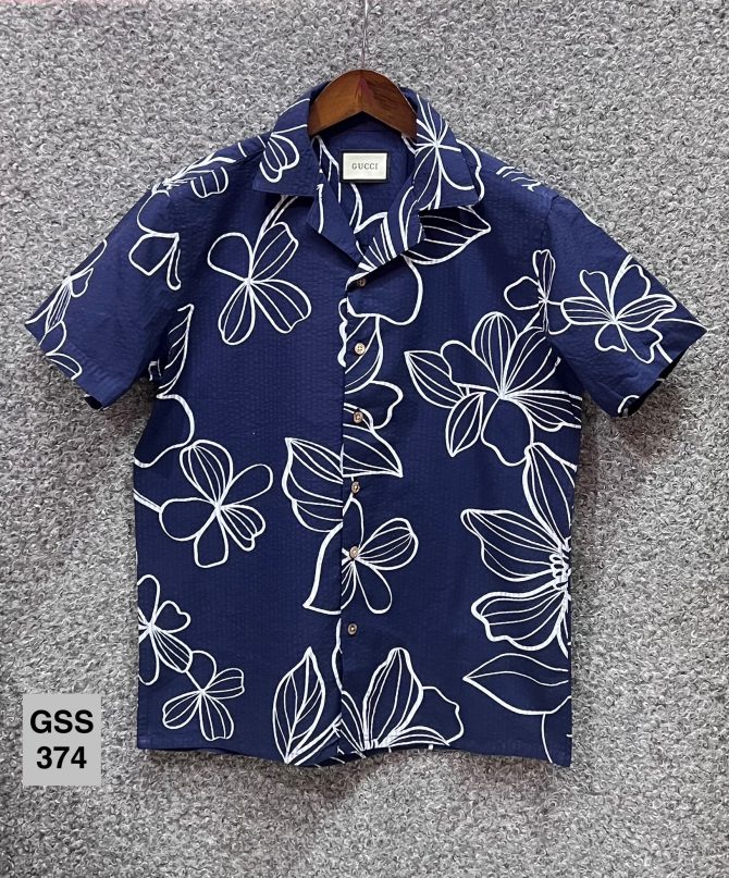 Gucci Cuban Seersucker Shirt 374