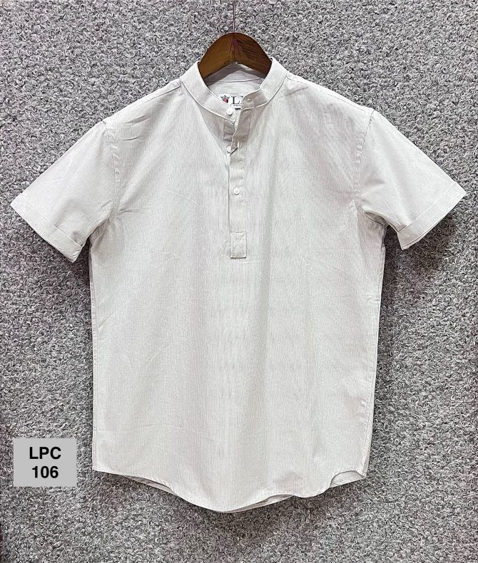 Louis Philippe Mandarin Collar Stripe Shirt 106