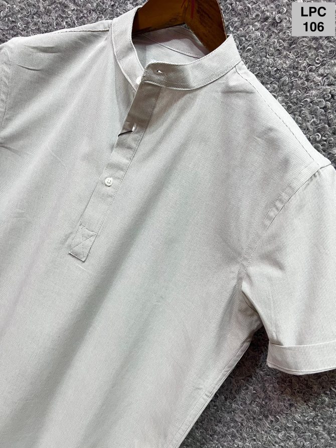 Louis Philippe Mandarin Collar Stripe Shirt 106 - Image 2