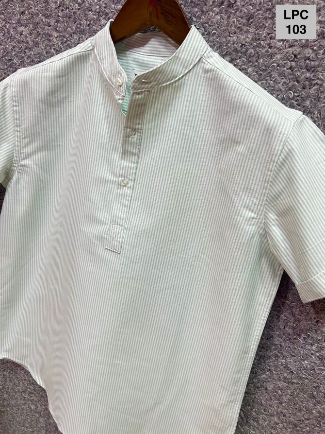 Louis Philippe Mandarin Collar Stripe Shirt 103 - Image 2