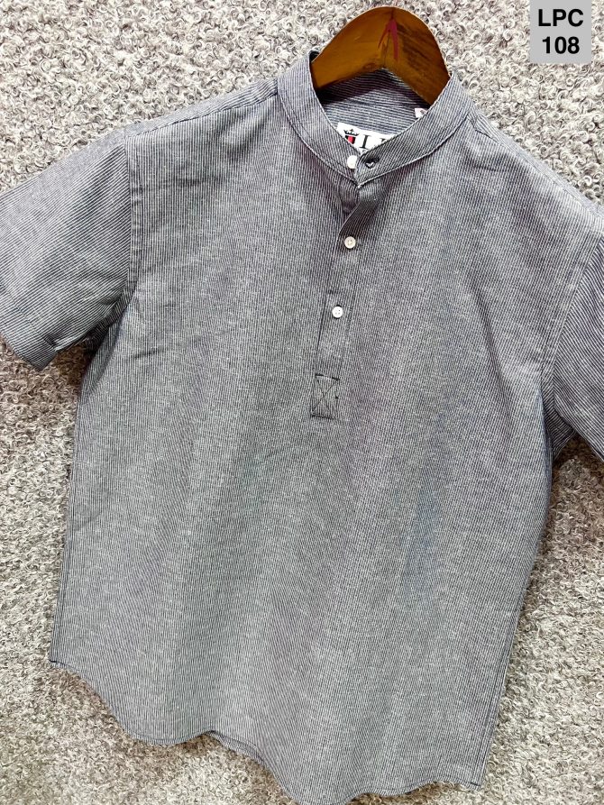 Louis Philippe Mandarin Collar Stripe Shirt 108 - Image 2