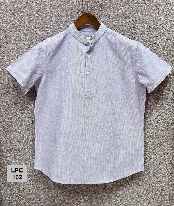 Louis Philippe Mandarin Collar Stripe Shirt 102