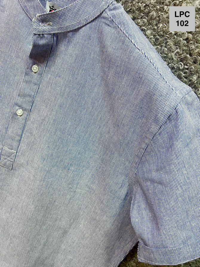 Louis Philippe Mandarin Collar Stripe Shirt 102 - Image 2