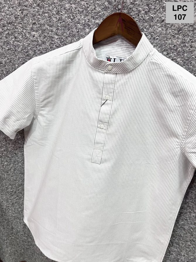 Louis Philippe Mandarin Collar Stripe Shirt 107 - Image 2